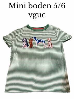 Mini boden 5-6 super stitch dog shirt